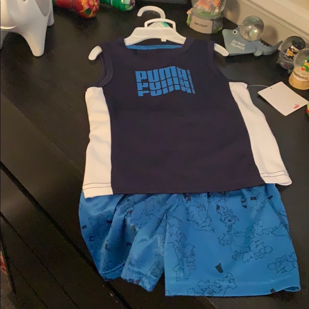 Puma short sleeve and shorts bundle